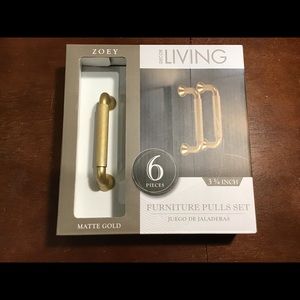 Decor Living 6 Pcs Furniture Pulls Set Matte Gold